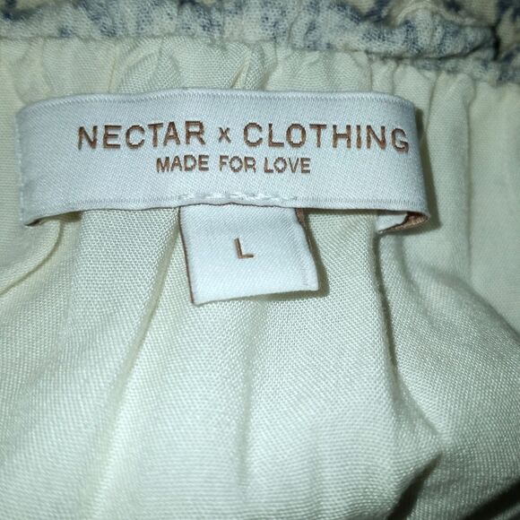 Nectar x Clothing Cream Floral Mini Dress Sz.L EUC - Picture 7 of 9